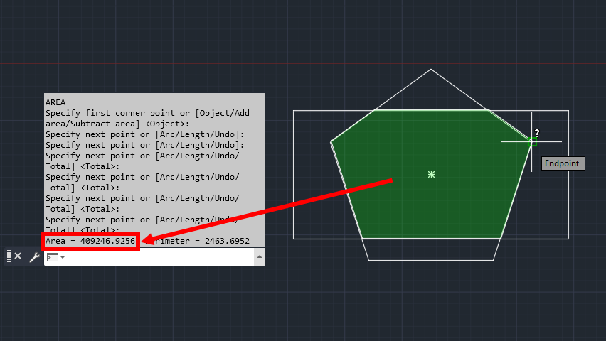 Measuring area in AutoCAD using the AREA command