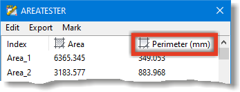 The units of the perimeter is "mm"